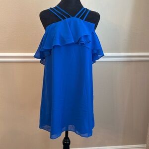 Gianni Bini Women’s Cobalt Blue Strappy Ruffle Cocktail Dress Size XS NWT